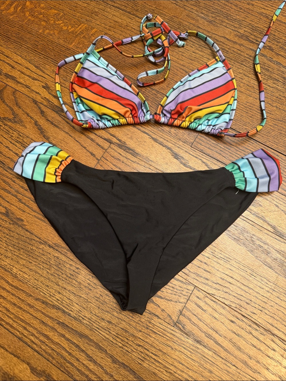 LPA x ATL Bikini Top 305 in Technicolor Rainbow Stripe  set.
